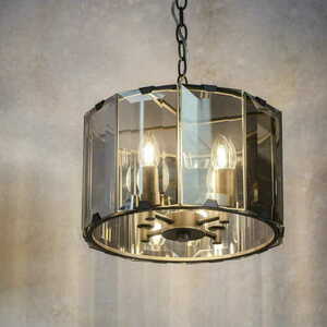 Pendellampa Endon Clooney 4-ljus rökig glas E14 35 cm small 1