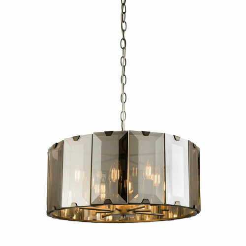 Kontrollera Endon Clooney pendellampa 8L rökgrå glas E14 50 cm 61294