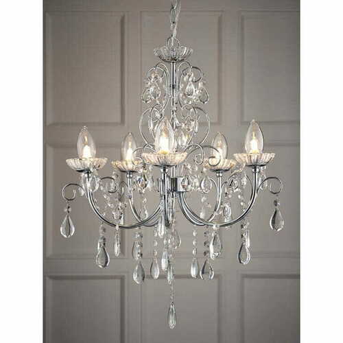 Kontrollera Pendant Light Endon Tabitha Krom Kristall G9 5-Ljus 61384