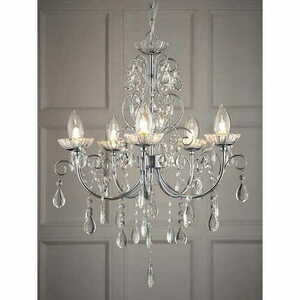 Pendant Light Endon Tabitha Krom Kristall G9 5-Ljus 61384 small 1