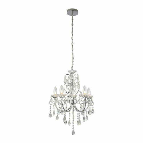 Kontrollera Pendant Light Endon Tabitha Krom Kristall G9 5-Ljus 61384
