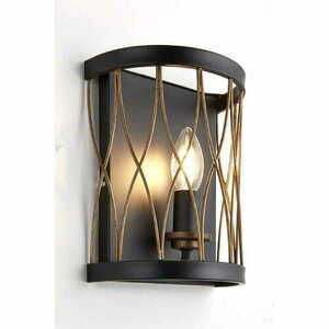 Vägglampa Endon Heston svart mässing E14 vintage 61499 small 2