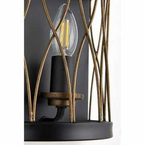 Vägglampa Endon Heston svart mässing E14 vintage 61499 small 3