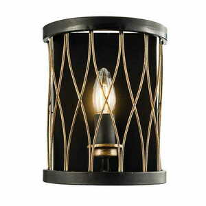 Vägglampa Endon Heston svart mässing E14 vintage 61499 small 0