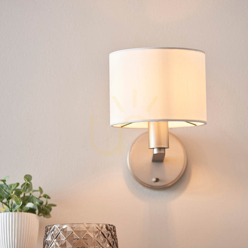 Kontrollera Vägglampa Endon Daley Nickel/Vit E14 61608