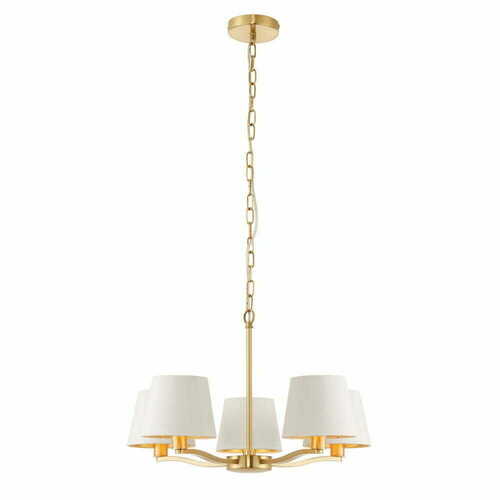 Kontrollera Taklampa Endon Harvey vit/guld 5-ljus E14 Ø56 cm