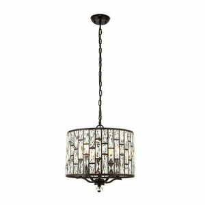 Pendellampa Endon Belle brun kristall 5-ljus E14 41 cm small 1