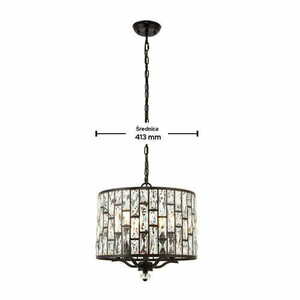 Pendellampa Endon Belle brun kristall 5-ljus E14 41 cm small 2