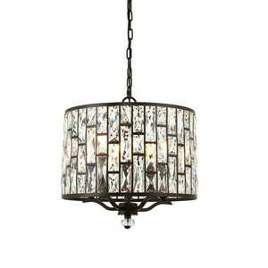 Pendellampa Endon Belle brun kristall 5-ljus E14 41 cm small 0