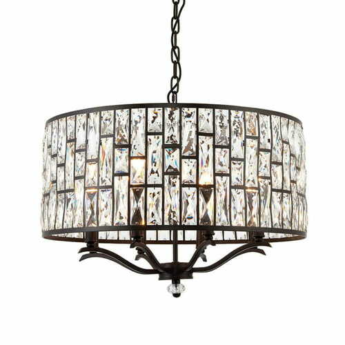 Kontrollera Pendant Light Endon Belle 69391 Brun Kristall 8-ljus
