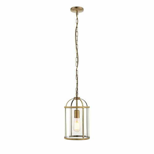 Kontrollera Endon Lambeth pendellampa mässing transparent E27 20 cm 69454