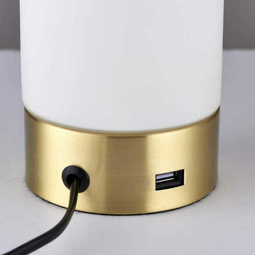 Kontrollera Stående lampa Endon Dara vit/guld mässing E14 69520