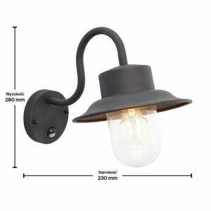 Vägglampa Endon Chesham svart IP44 med rörelsedetektor 70331 small 2