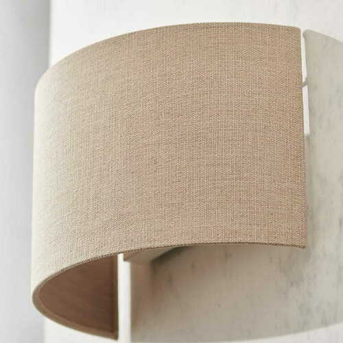 Kontrollera Endon Obi beige vägglampa E27 tyg klassisk 70335