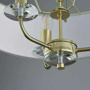 Pendellampa Endon Nixon 70560 3-ljus mässing/vit med kristall E14 small 1