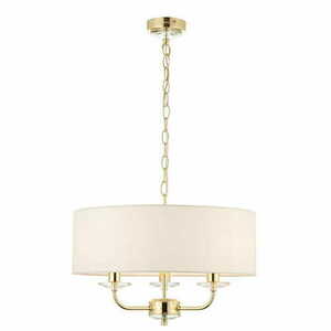 Pendellampa Endon Nixon 70560 3-ljus mässing/vit med kristall E14 small 2