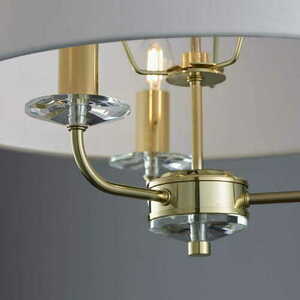Pendellampa Endon Nixon 70560 3-ljus mässing/vit med kristall E14 small 0