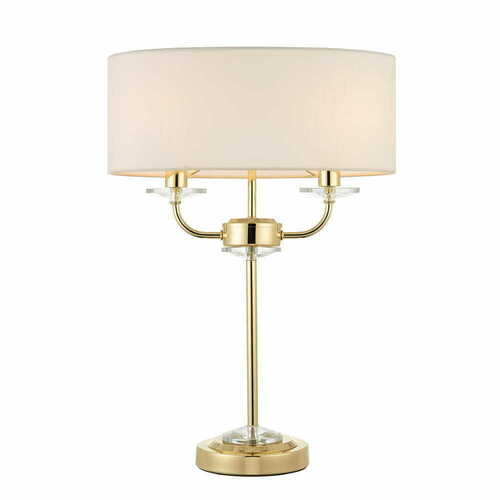 Kontrollera Stående lampa Endon Nixon mässing/vit kristall E14 70564