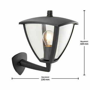 Vägglampa Endon Seraph 70695 mörkgrå transparent IP44 E27 aluminium small 1