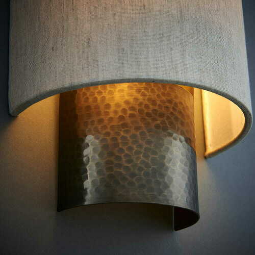 Kontrollera Vägglampa Endon Indara Beige Mässing E14 71308