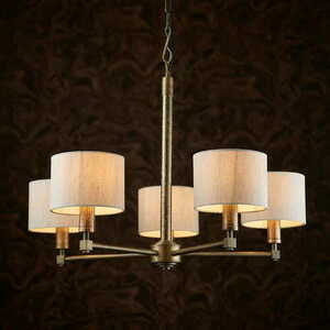 Pendellampa Endon Indara beige 5-ljus E14 68 cm small 3
