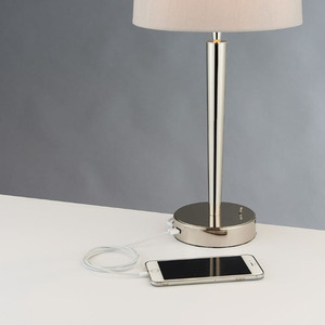 Stående lampa Endon Syon silver/beige med marmorskärm 72175 small 1