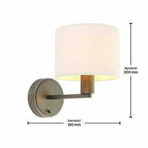Vägglampa Endon Daley brun/vit marmor tyg E14 73018 small 1