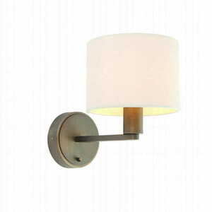 Vägglampa Endon Daley brun/vit marmor tyg E14 73018 small 2