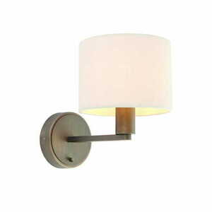 Vägglampa Endon Daley brun/vit marmor tyg E14 73018 small 0