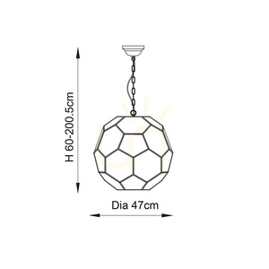 Pendellampa Endon Miele 73560, 3 × E14, antik mässing och klart glas, Ø 47 cm small 10