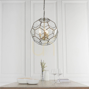 Pendellampa Endon Miele 73560, 3 × E14, antik mässing och klart glas, Ø 47 cm small 5