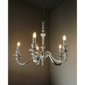Endon Finsbury 73598 takkrona, polerad aluminium, 5×E14, 70 cm small 2