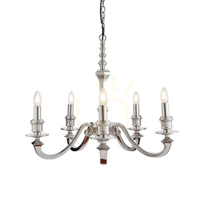 Endon Finsbury 73598 takkrona, polerad aluminium, 5×E14, 70 cm small 3