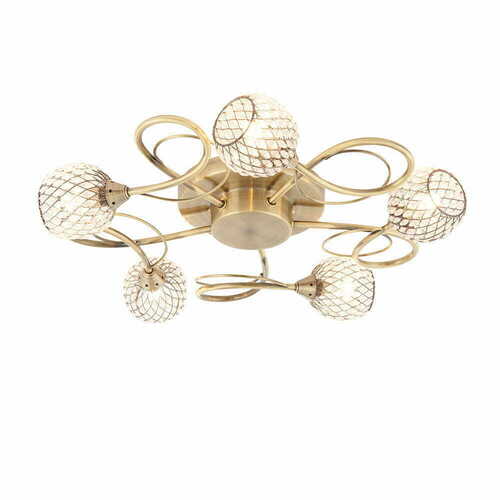 Kontrollera Taklampa Endon Aherne 73757 mässing glas 5-ljus G9 dimbar