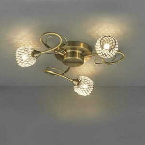 Taklampa Endon Aherne 73758 mässing transparent 3 ljus G9 plafon small 2