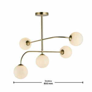 Taklampa Endon Otto 5L mässing/vit G9 dimbar 80 cm small 2