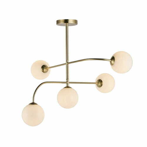Kontrollera Taklampa Endon Otto 5L mässing/vit G9 dimbar 80 cm