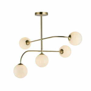 Taklampa Endon Otto 5L mässing/vit G9 dimbar 80 cm small 0