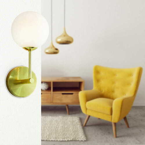 Kontrollera Vägglampa Endon Otto mässing/vit G9 LED dimbar