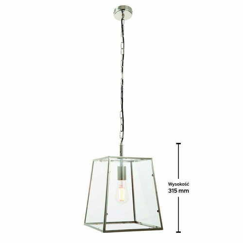 Kontrollera Pendellampa Endon Hurst silver glas E27 27,5 cm