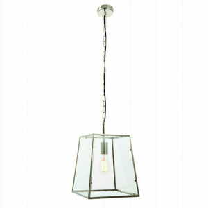 Pendellampa Endon Hurst silver glas E27 27,5 cm small 2