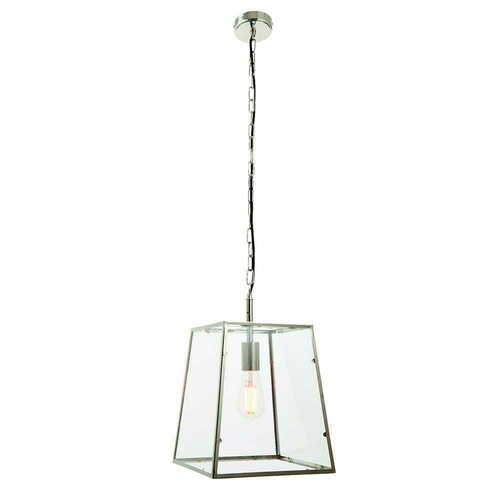 Kontrollera Pendellampa Endon Hurst silver glas E27 27,5 cm