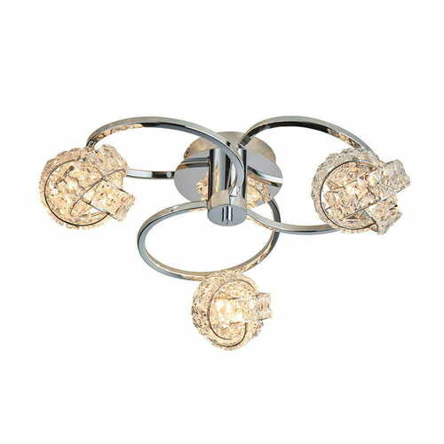 Kontrollera Taklampa Endon Talia krom transparent 3-ljus G9 46 cm 76285