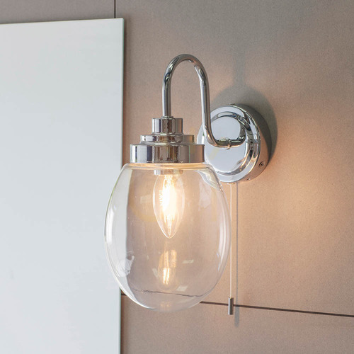 Kontrollera Vägglampa Endon Hampton krom IP44 E14 76304