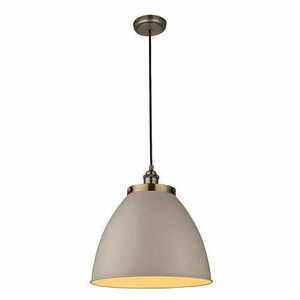Pendellampa Endon Franklin industriell taupe/antik mässing E27 Ø33,5 cm 76327 small 0