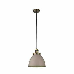 Pendellampa Endon Franklin 76328 Mässing Grå Stål E27 Industriell small 1
