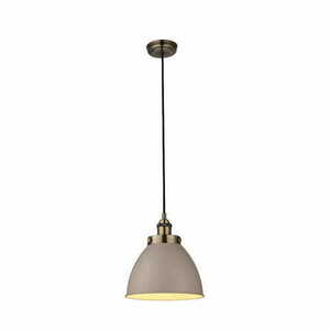 Pendellampa Endon Franklin 76328 Mässing Grå Stål E27 Industriell small 0