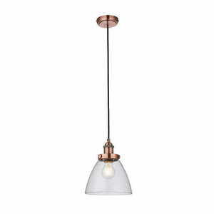 Pendellampa Hansen Endon Koppar Transparent 1 ljus E27 Industrial 76332 small 0