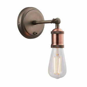 Vägglampa Endon Hal koppar silver stål E27 dimbar 76338 small 0