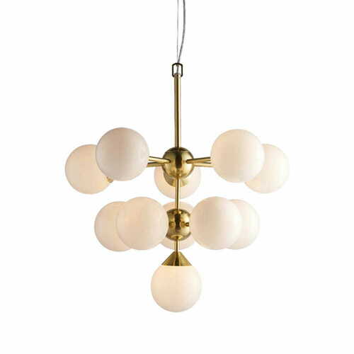 Kontrollera Pendellampa Endon Oscar mässing glas G9 11 ljuspunkt